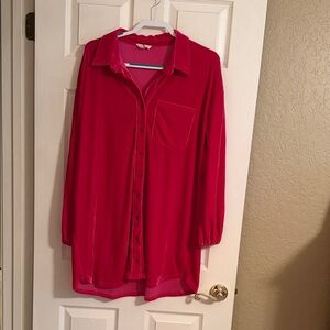 Entro Hot Pink Long Sleeve Dress